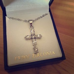Cubic Zirconia cross necklace